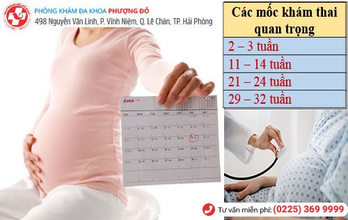 các mốc khám thai