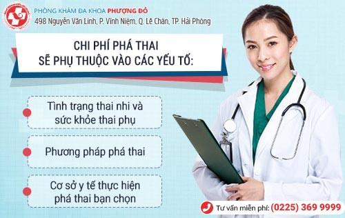 Chi phí phá thai 1 tháng, 2 tháng, 3 tháng phụ thuộc vào nhiều yếu tố