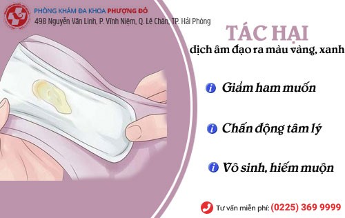 Tác hại âm đạo ra dịch màu vàng dịch màu xanh